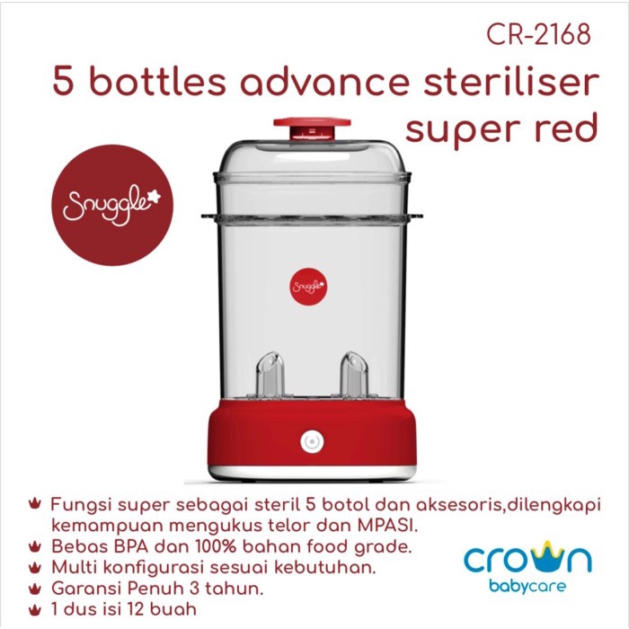 CROWN SNUGGLE Sterilizer 5 Botol Advance Steriliser CR-2168