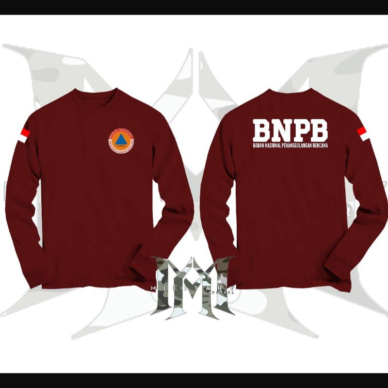 BAJU T-SHIRT BNPB || BAJU BNPB LENGAN PANJANG || KAOS BADAN NASIONAL PENANGGULANGAN BENCANA