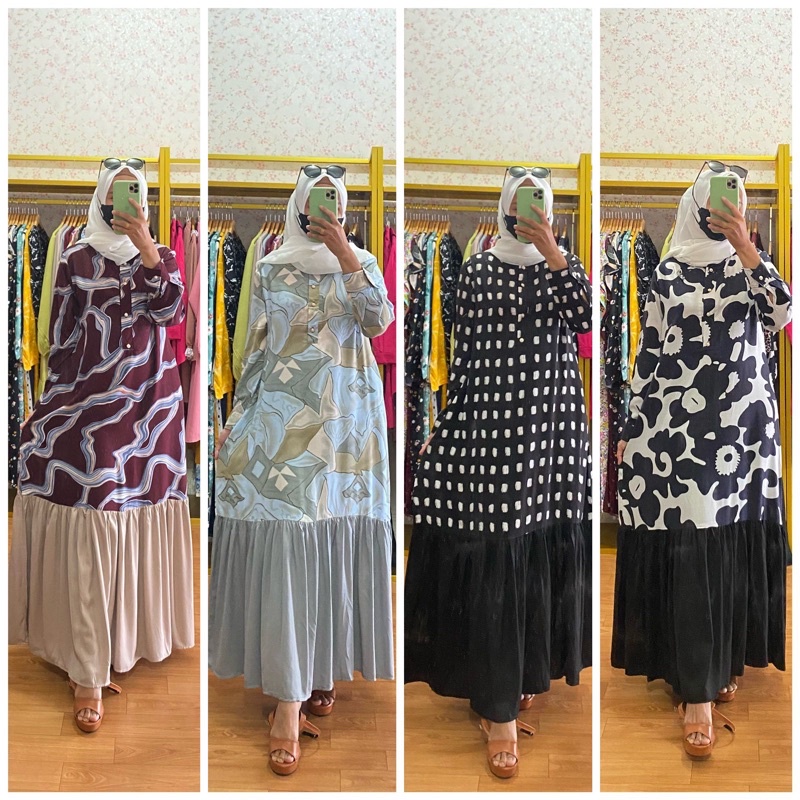 Gamis Nazwa/Gamis Kombinasi/Gamis Kekinian/Gamis Muslimah ( L dan Xl )