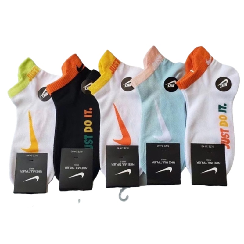 RYX - Lila Dott Kaos Kaki Bundle Wanita Fashion Casual Berisi 5 Pasang - Ori Import