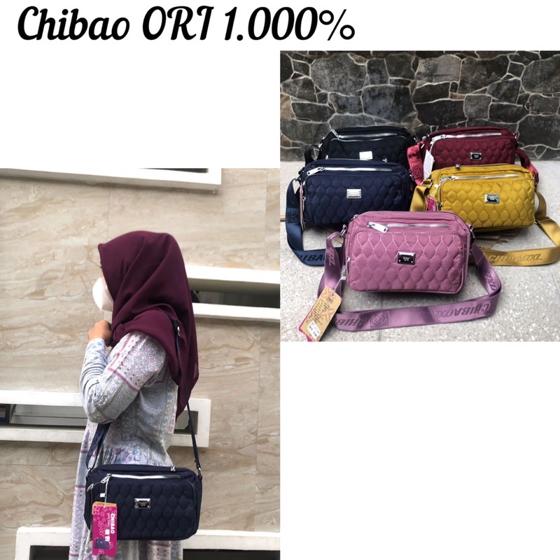 Tas selempang Chibao 363 kanvas bordir berlogo