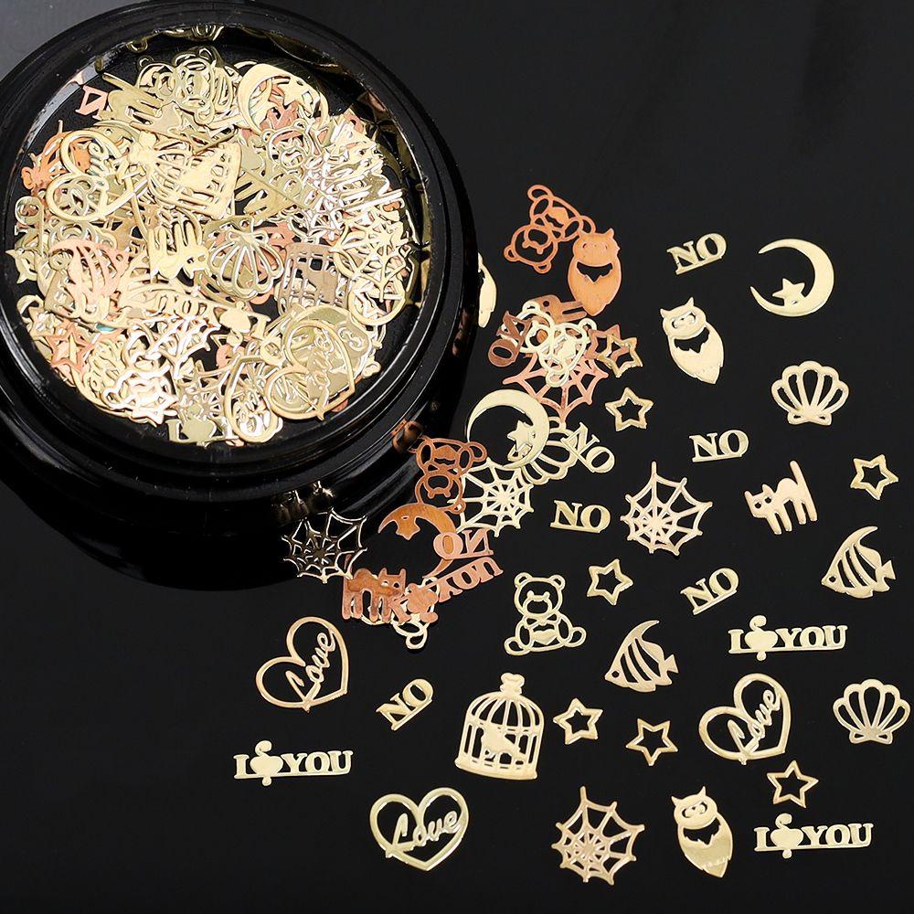 Quinton Patch Metal Alloy Desain Labu / Kelelawar / Salib / Penyihir Hollow Dekorasi Nail Art DIY