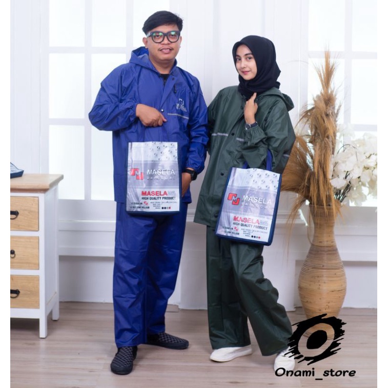 Jas Hujan Masela Best Quality Raincoat Setelan Dewasa Mantel Hujan Anti Rembes Tebal Lentur Tahan Lama