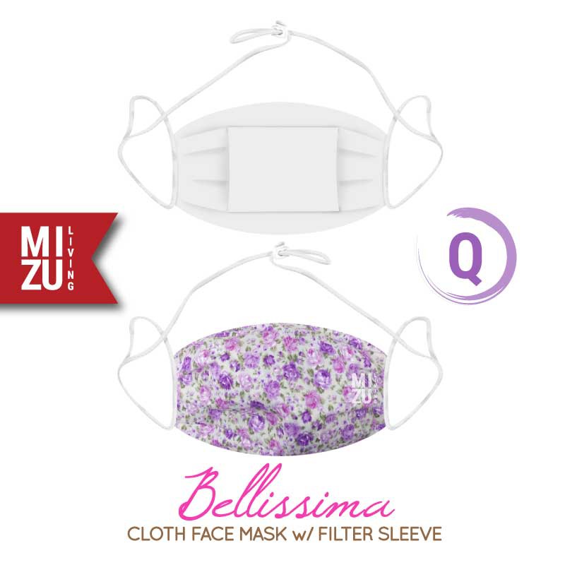 [SALE] MIZU BELLISSIMA Cloth Face Mask Masker Kain Corak Bunga 3Ply Sarung Filter NON-MEDIS REUSABLE-Q