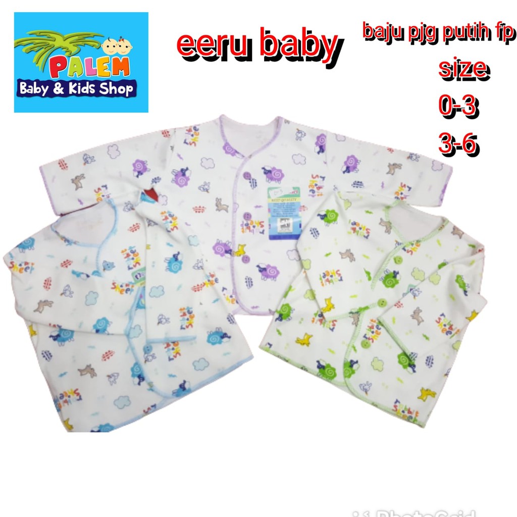 Eeru Baby Baju Atasan Panjang ISI 3pcs Untuk Usia 0-3 Bulan dan 3-6 Bulan