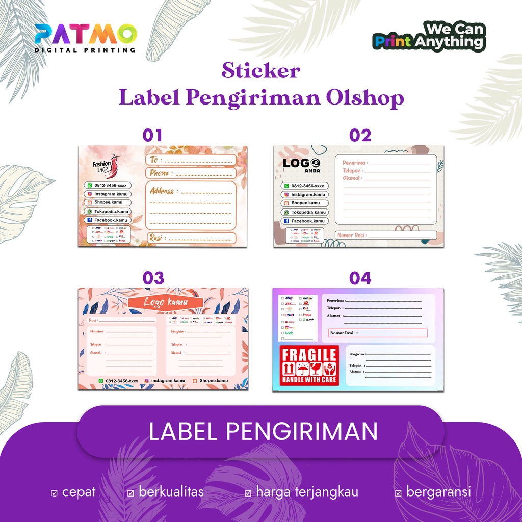 

STIKER LABEL PENGIRIMAN OLSHOP