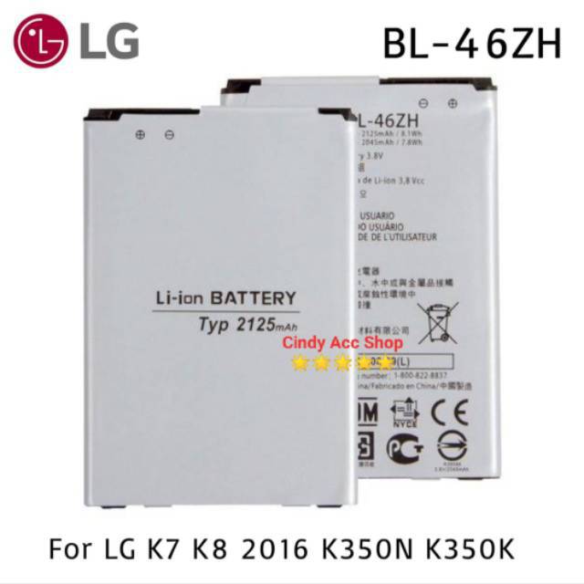 Baterai Batre LG K8 K7 MS330 LS675 Tribute 5 BL-46ZH  Original Battery