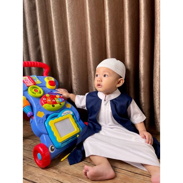 (Bonus Peci) Baju Koko Gamis Jubah Bayi Jubah Koko Bayi Habib Gamis Jubah Bayi panjang model lucu lengan pendek baju