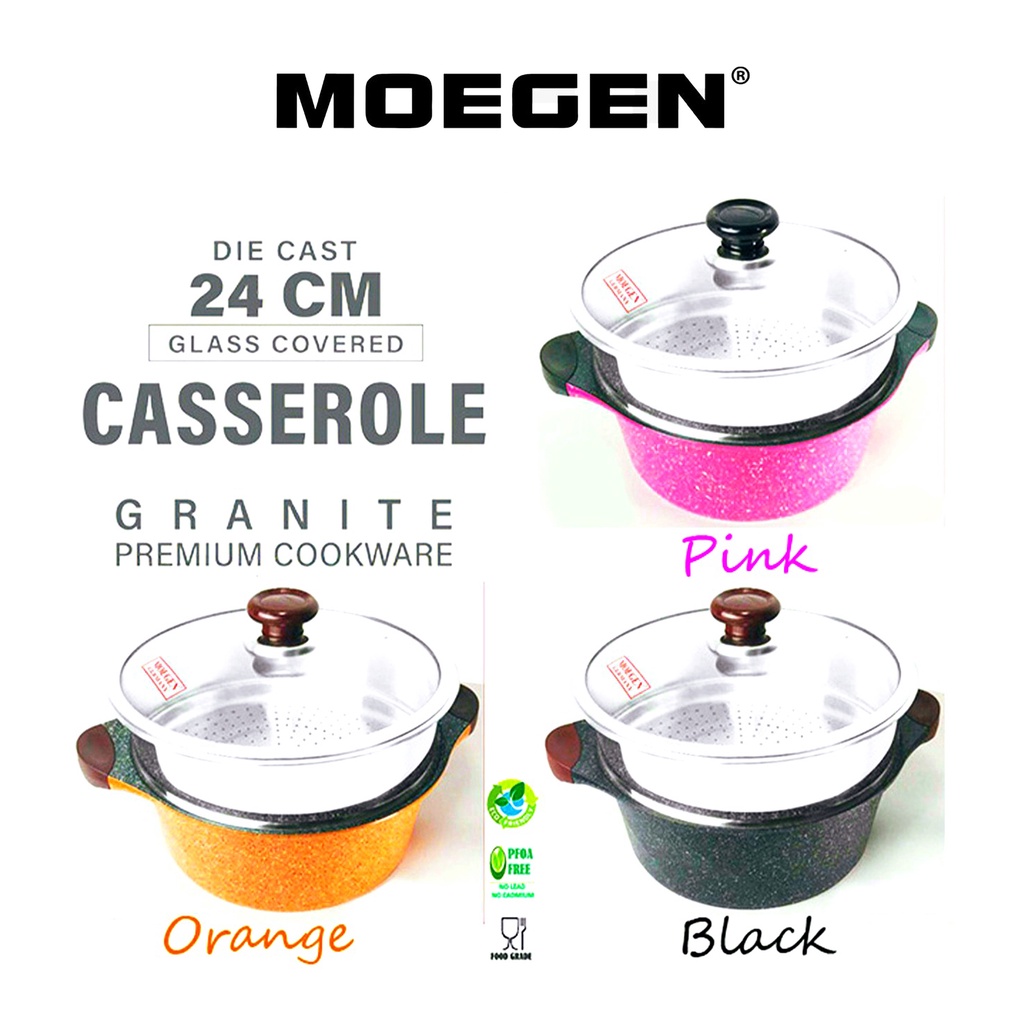 ORIGINAL MOEGEN Germany casserole 24cm granite plus steamer / Kukusan