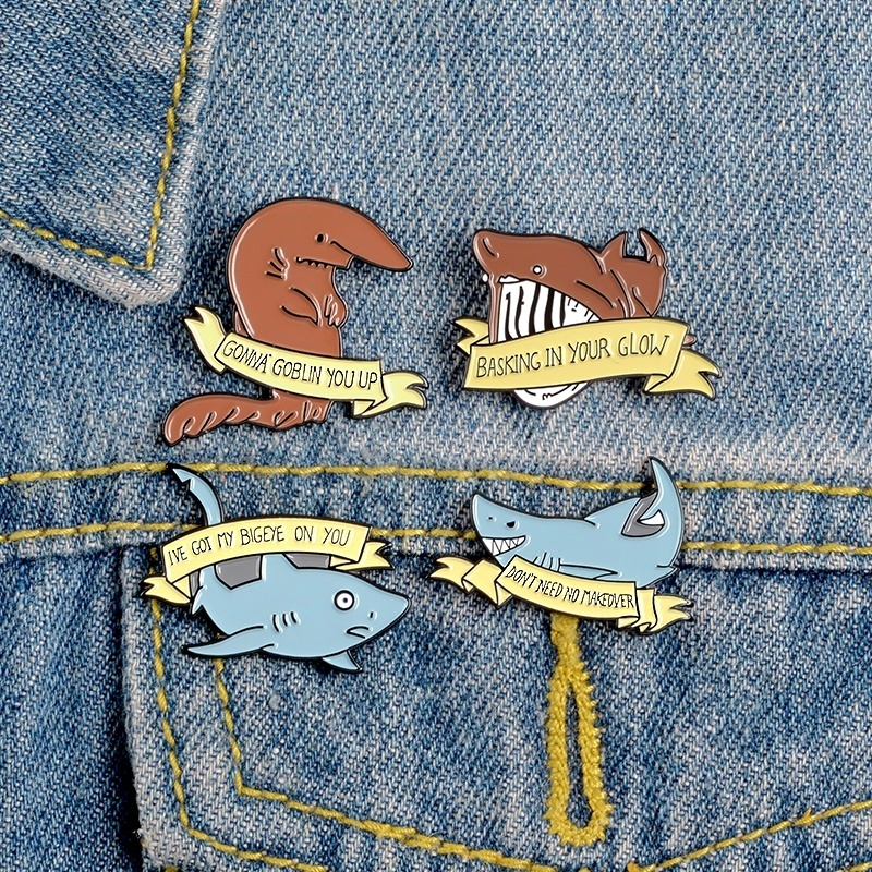 Pin Bros Lencana Desain Kartun Hiu Pisang Untuk Hadiah