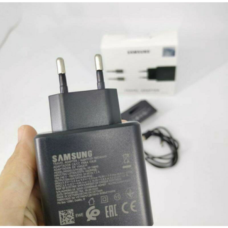 Charger Samsung Note 20 S20 S21 45 Watt Super Fast Charging Type-C Original Packing Travel Adapter