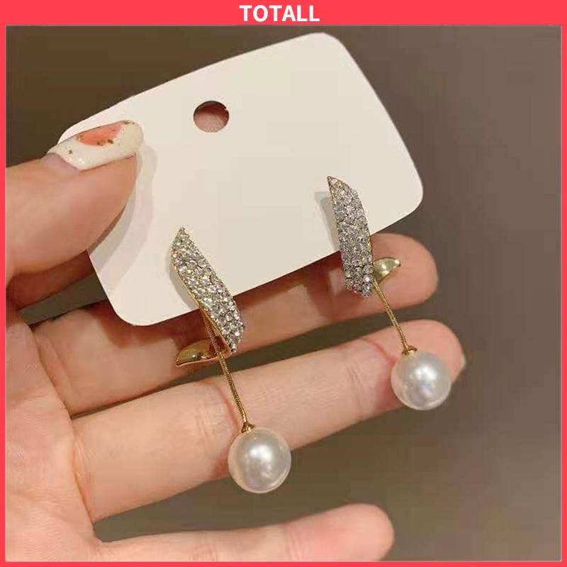 COD Anting Mutiara Berlian Elegan Anting Fashion Sederhana-Totall