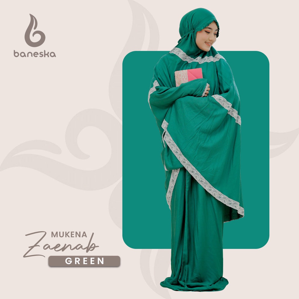 Baneska Mukena Plain Zaenab Green