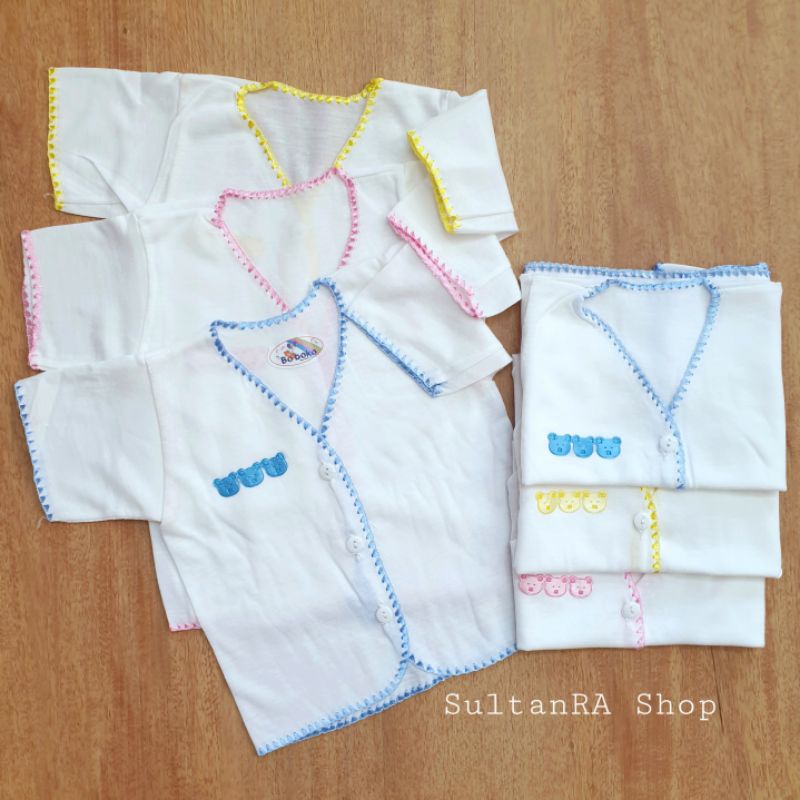 6 Pcs (1/2 Lusin) Baju Bayi Lengan Pendek 0-4 Bulan Boboko POLOS Newborn Baju TANGAN PENDEK | PANJANG