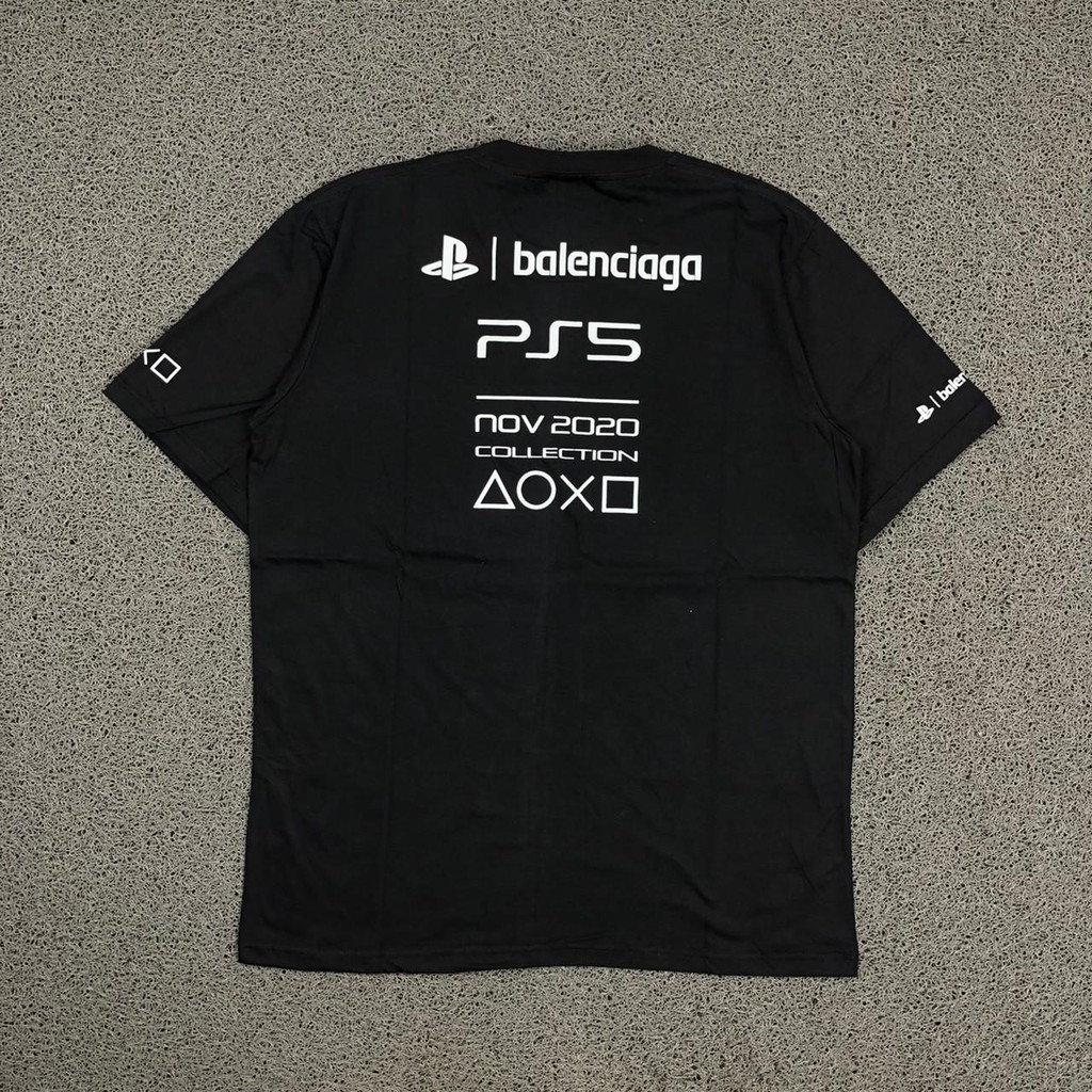 KAOS T SHIRT TEE BALENCIAGA X PS 5 BLACK