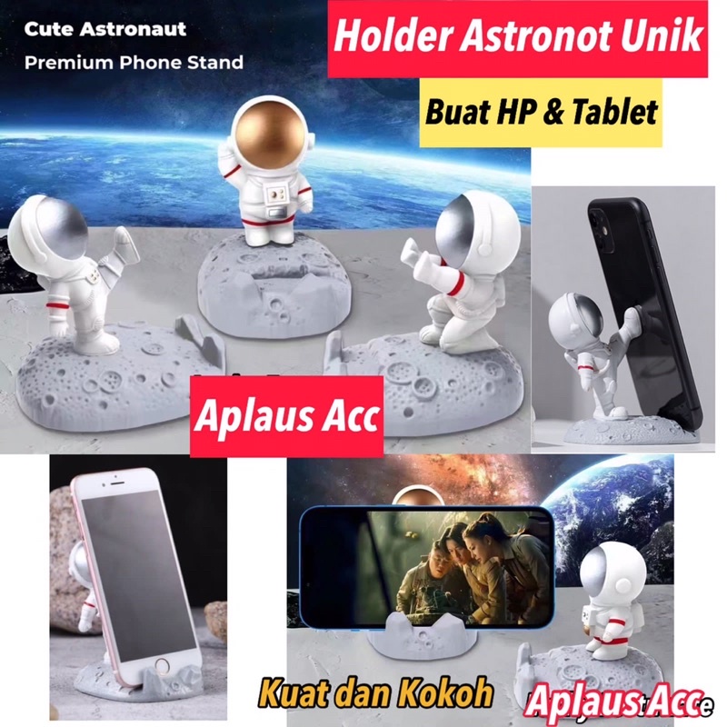 Holder HP &amp; Tablet bentuk Astronot Unik Kuat &amp; Kokoh Souvenir Hadiah