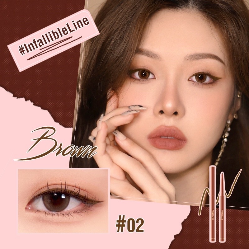 PINKFLASH #InfallibleLine Hyperfine Gel Eyeliner Pensil Tahan Air Tahan Lama Eyeliner Pencil Waterproff