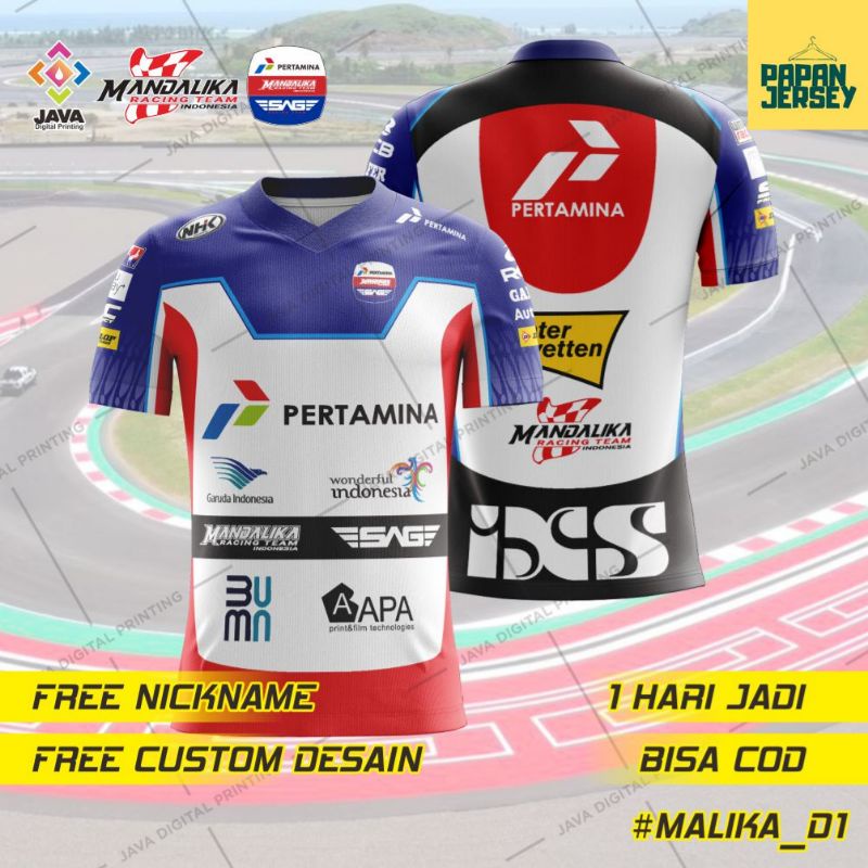 JERSEY MOTOR RACING GP MANDALIKA 2021. KAOS JERSEY
