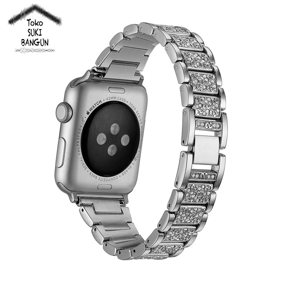 Strap Apple Watch Series Ultra 8 7 6 5 4 3 2 1 49mm 45mm 44mm 42mm TALI JAM Crystal ROMAN Steel Band AWSC-002