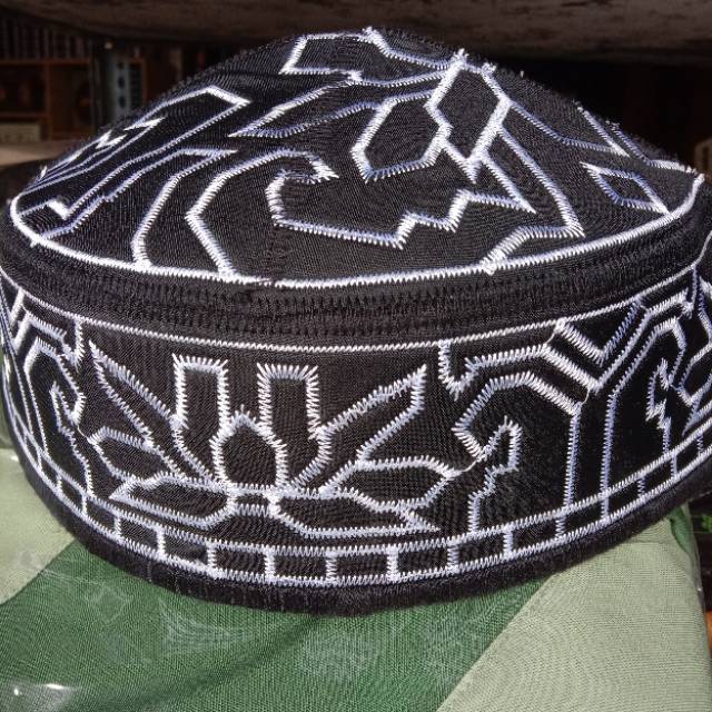 Peci kopiah songkok kupluk murah hitam motif bunga