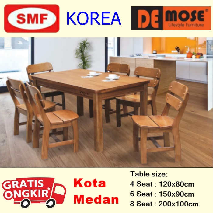 MEJA MAKAN KOREA VICTORIA 4/6/8 KURSI - MEJA MAKAN MINIMALIS -DEMOSE