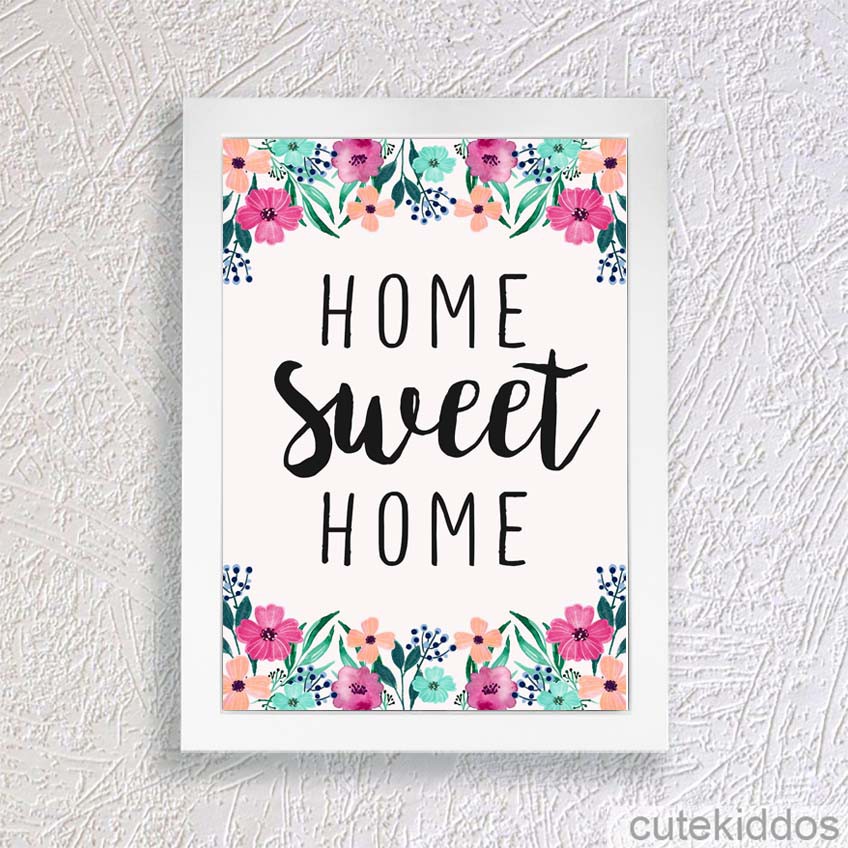  Hiasan  Dinding Shabby Chic Home Sweet Home 02 Poster 