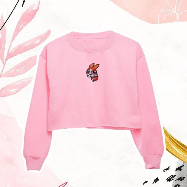 SWEATER CROP POWERPUFF PINK, SWEATER CROP PINK, POWERPOP PINK