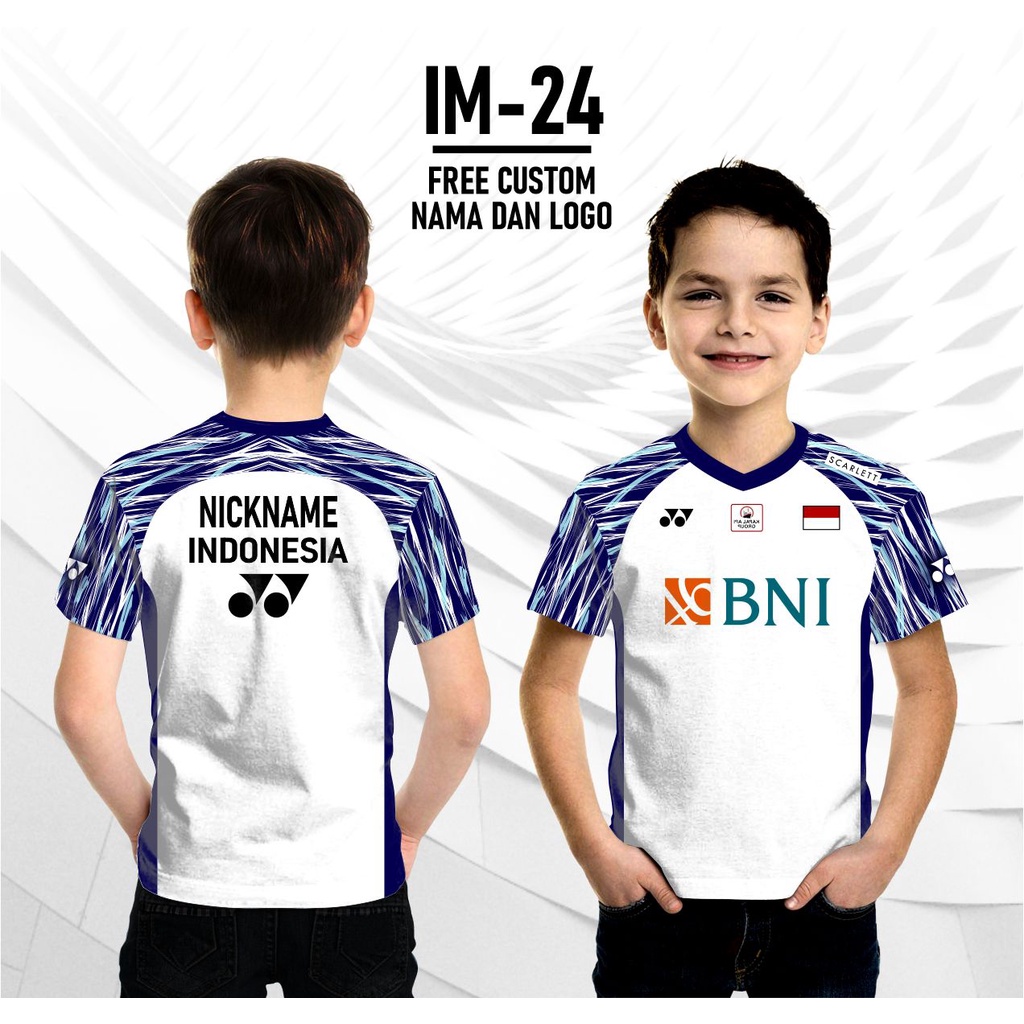 Kaos Jersey Anak Badminton Indonesia Open 2022 Baju Bulutangkis Yonex IM 23
