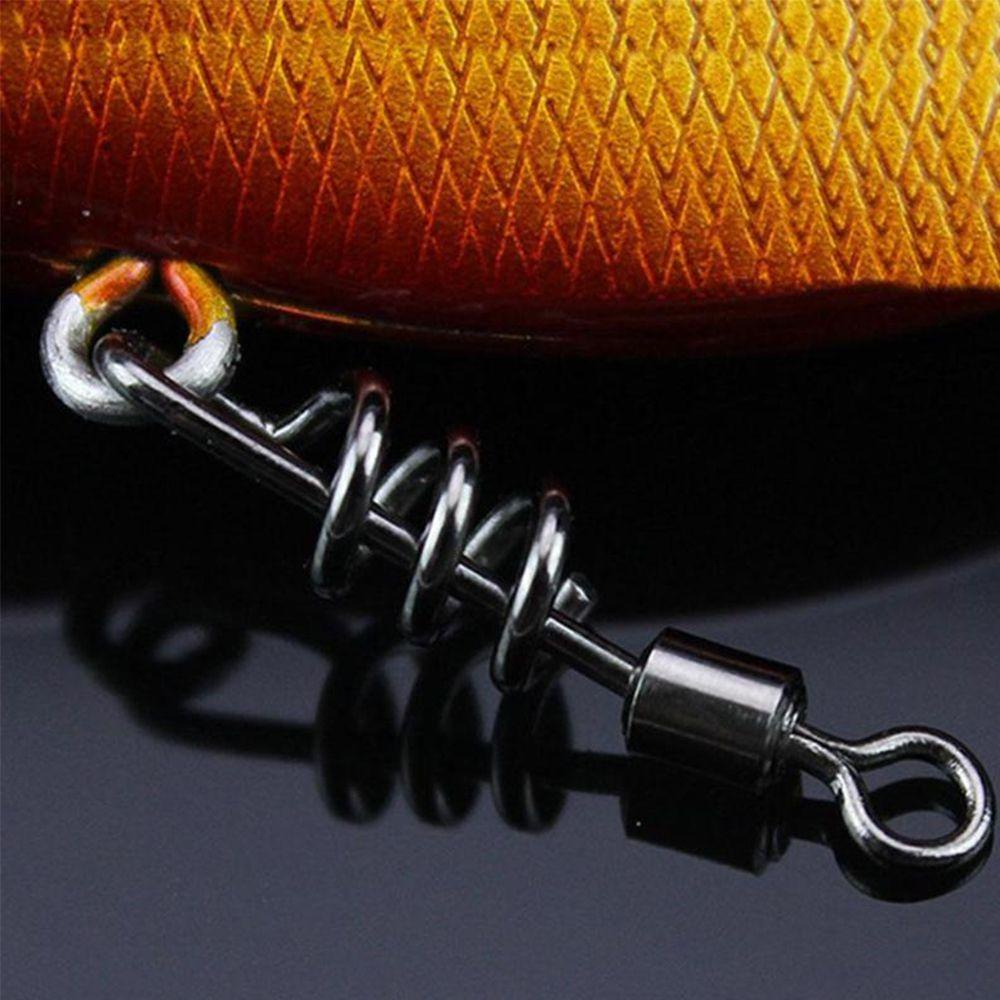 TOP 20pcs Konektor Memancing Rolling Swivel Kekuatan Tinggi Stainless Steel Spiral Heavy Duty Ball