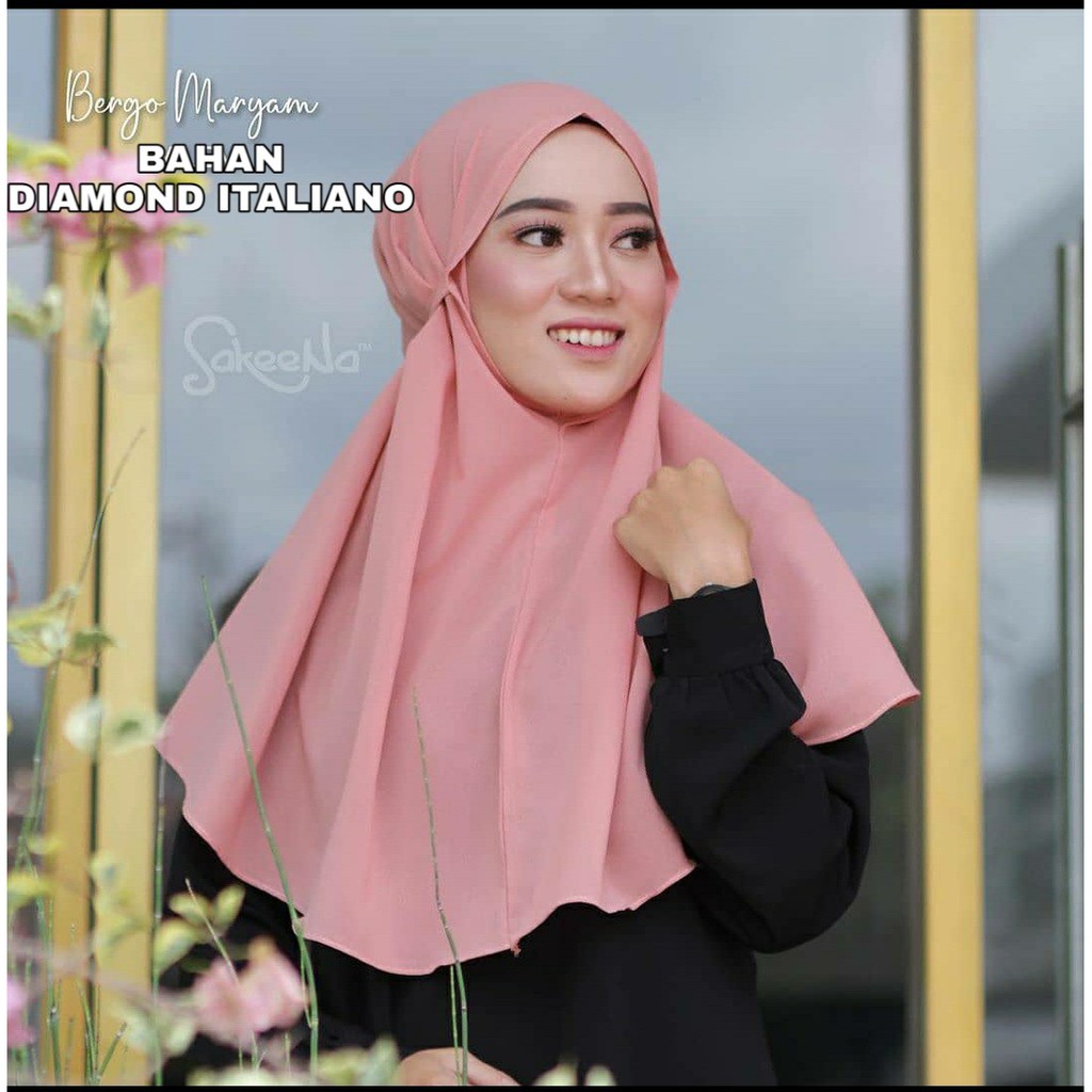 ( 1KG MUAT 15 PCS ) SAKENA BERGO DIAMOND ITALIANO NON PET HIJAB JILBAB KHIMAR MARYAM BERGO KERUDUNG