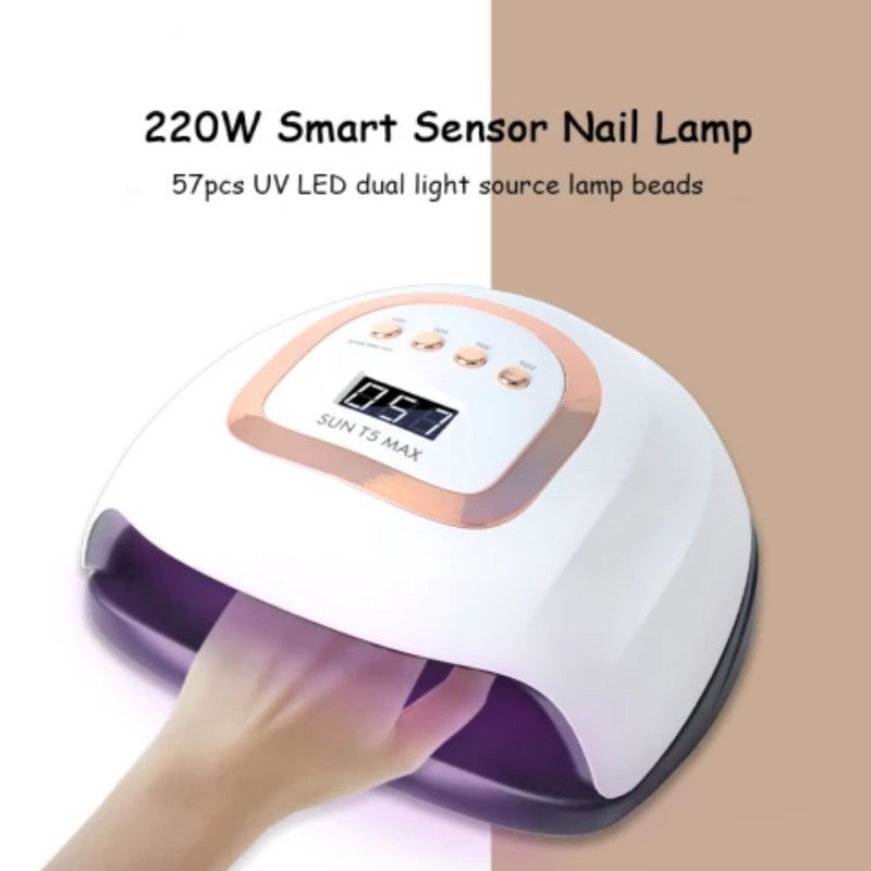 SUN T5 MAX 220W Garansi Satu Bulan  UV Lamp 57leds Alat Pengering Kutek Nail art UV Led Nail Lamp Pengering Kuku Profesional