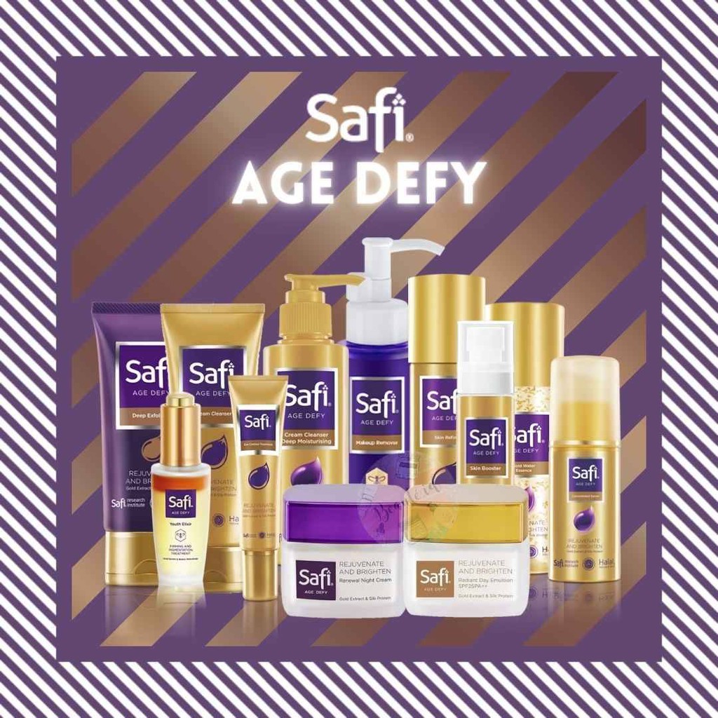 Safi Age Defy Gold Water Essence Cleanser Toner Eye Cream Skin Booster Day Cream Night Cream
