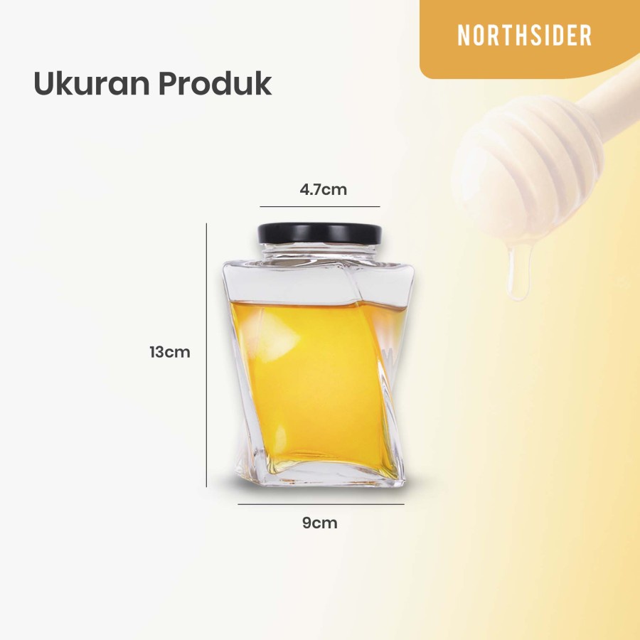 BOTOL KACA TWIST SHAPE 350ML KEMASAN MADU SELAI HONEY GLASS JAR