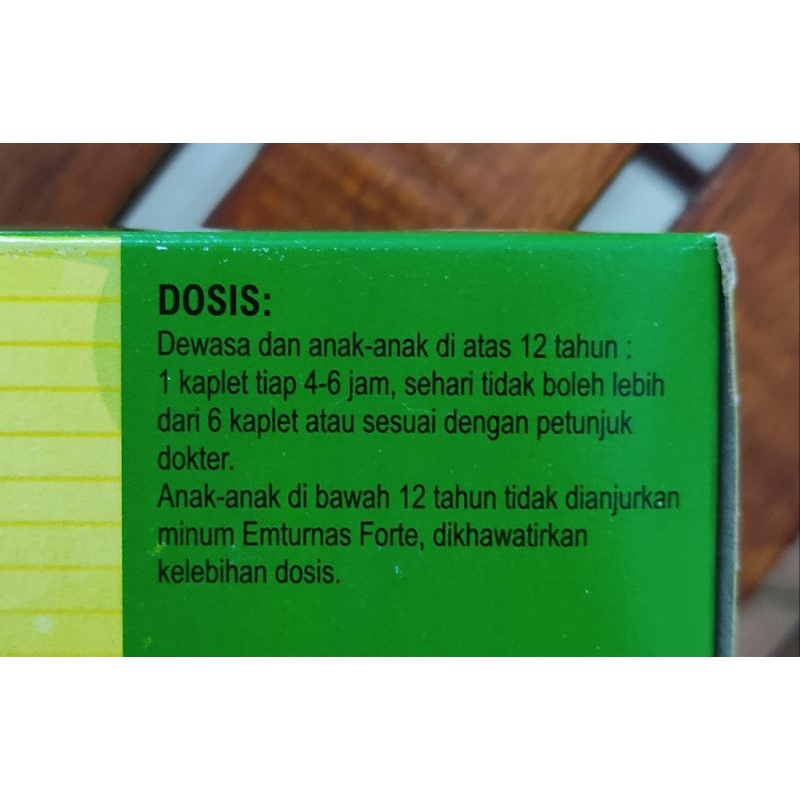 Emturnas Forte Paracetamol 650 Mg Isi 100 KAPLET  / Meredakan Demam / Sakit Kepala / Nyeri