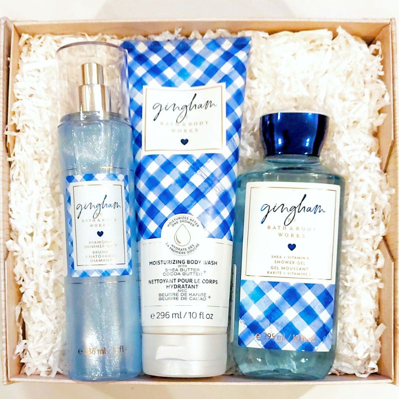 BBW GINGHAM BATH &amp; BODY WORKS PAKET VALENTINE'S DAY