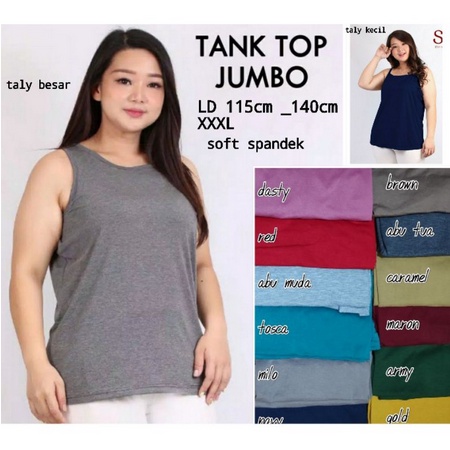 TANKTOP WANITA DEWASA BIG SIZE - TANK TOP WANITA TALI LEBAR UKURAN BESAR