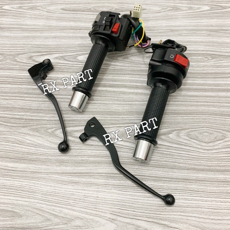 Satu set saklar kanan kiri rx king+grip rx king new+Handle kiri kanan+jalu stang chrome-3