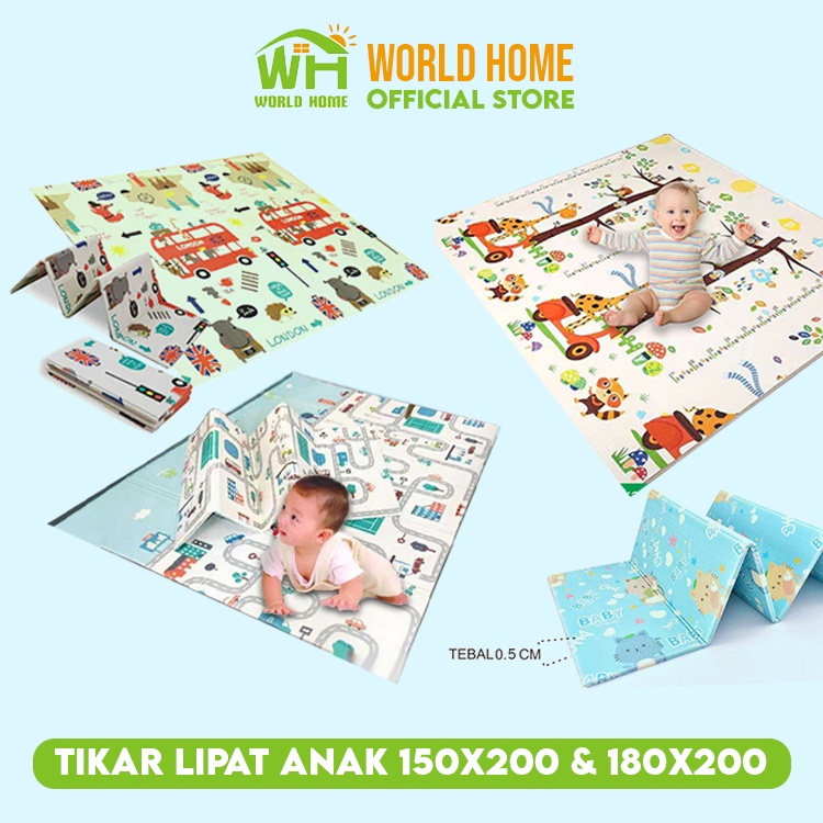 Playmat Bayi Matras Bayi Karpet Lipat Bayi Karpet Main Anak Motif Random Playmat Bermain Anak