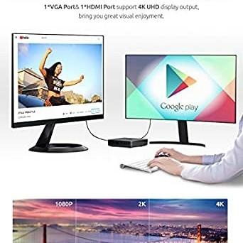 Mini PC BMax B1 4/64GB HDMI VGA WiFi Support Zoom Google Meet Skype