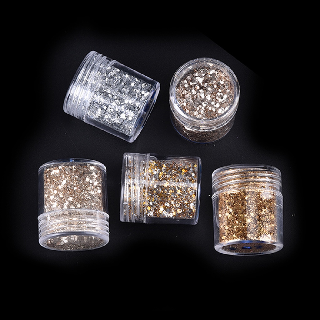 Mornin 10ml Bubuk Glitter Sequin Warna Silver Untuk Nail Art