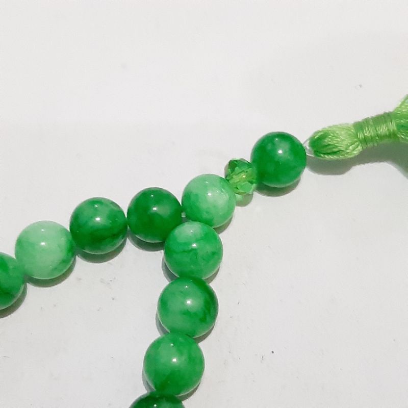 TASBIH BATU GIOK IJO 8MM 33 BUTIR