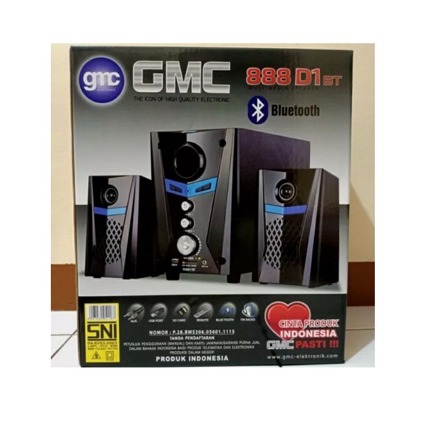Speker GMC 888D1 Bluetooth/Usb/Radio/Super bass.