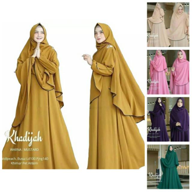 COD_GRATIS ONGKIR Gamis Khadijah syar'i murah/ gamis set Khimar/ gamis set jilbab/ gamis set hijab