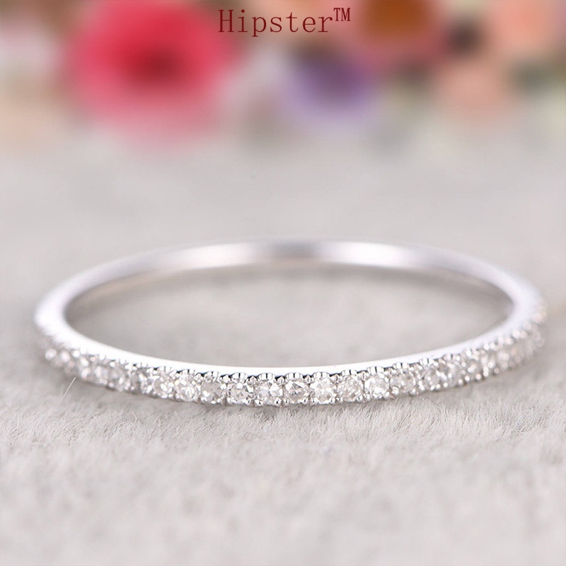 New Hot Sale Simple and Stylish Personality Rose Gold Inlaid Single Row Diamond Ring