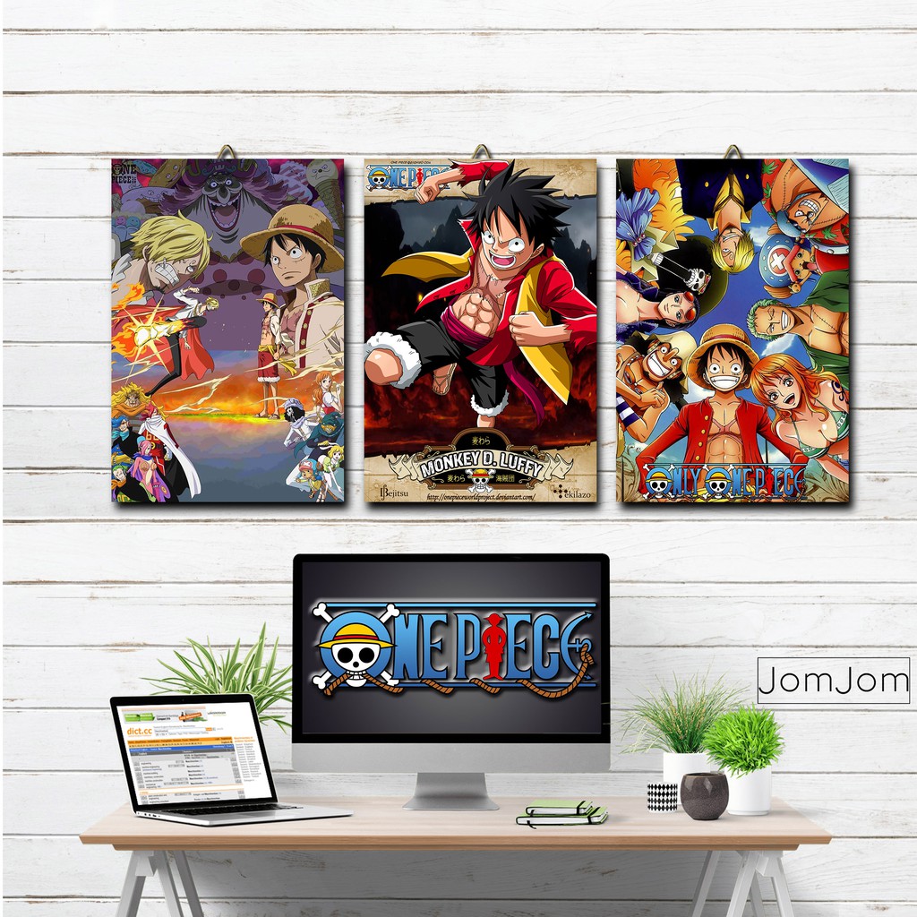Poster Kayu Anime One piece Luffy / Dekorasi Kamar/Poster murah/ Keren / desain / foto / gambar POP