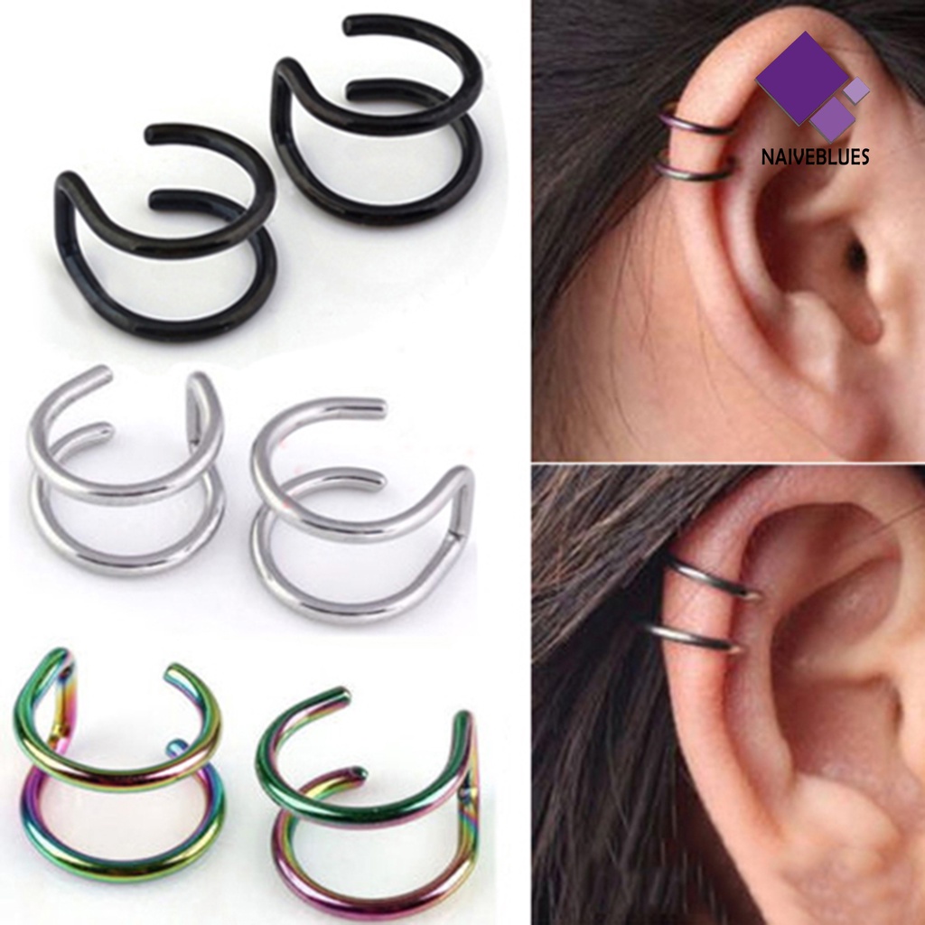 Anting Palsu Model 2 Baris Bahan Steel