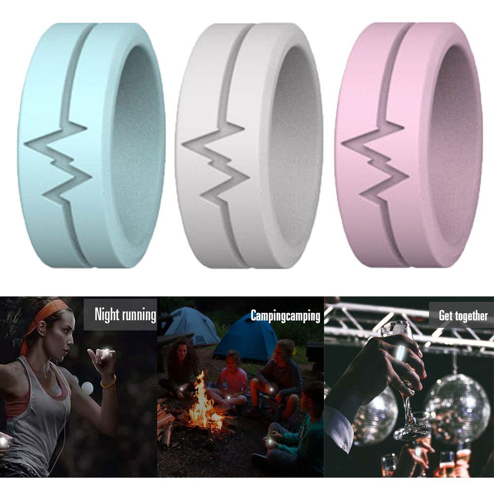 Top Luminous Silicone Ring Trendy Camping Finger Ring Band Ulang Tahun Pernikahan Pesta Glow In The Dark