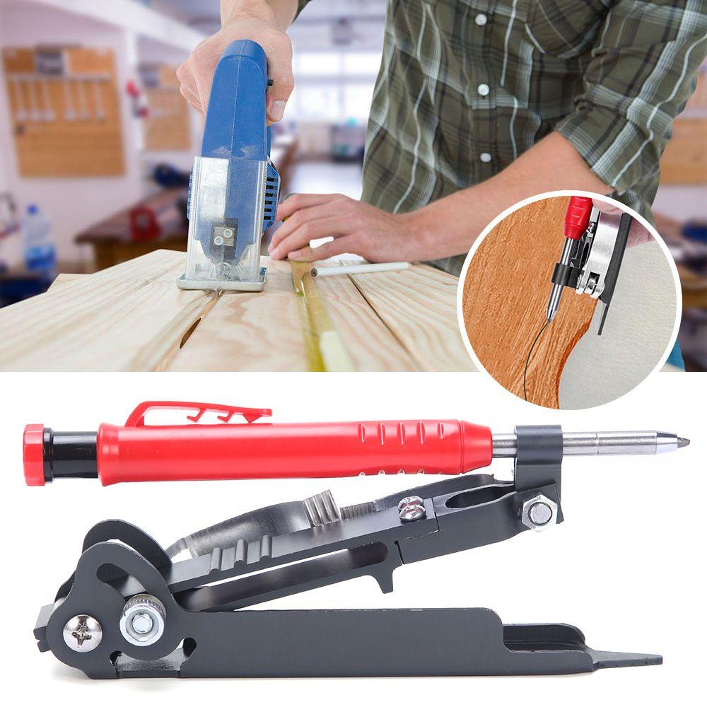 Solighter Multifungsi Scribing Tool DIY Alat Ukur Dengan Pensil Lubang Dalam Woodworking Scribe Gauge Garis Besar Lingkaran Profil Penggaris Coret