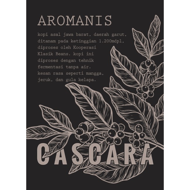 

ARABICA JAWA BARAT NATURAL AROMANIS 200 GR