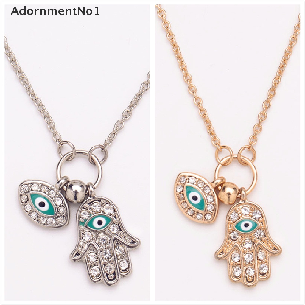 (AdornmentNo1) Kalung Rantai Dengan Liontin Tangan Fatima Hamsa Untuk Wanita